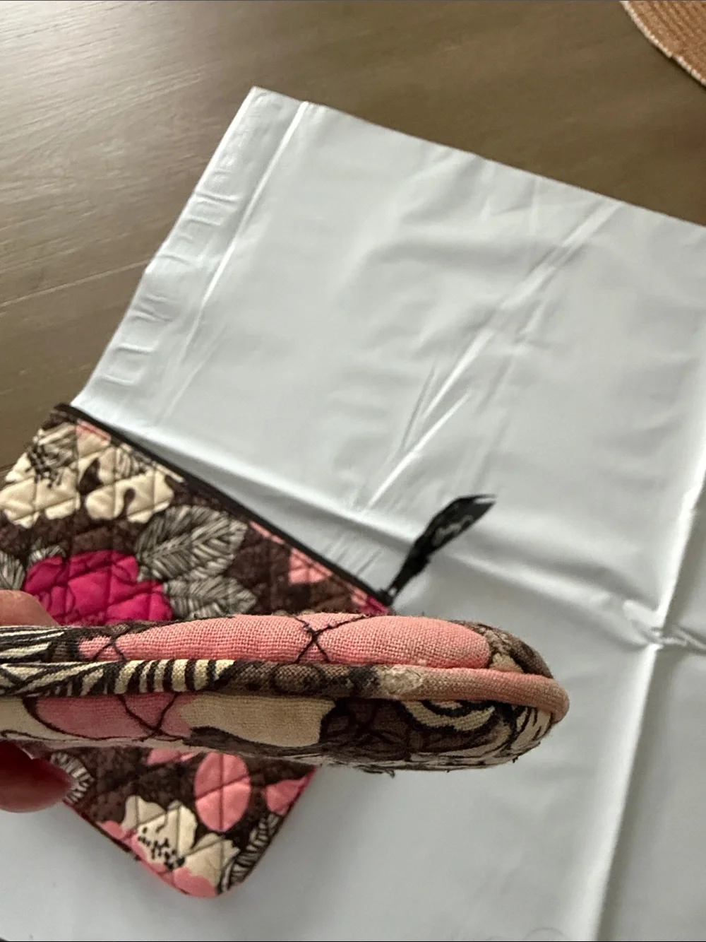 Vera Bradley Pink Floral Quilted Cosmetic Pouch Duo